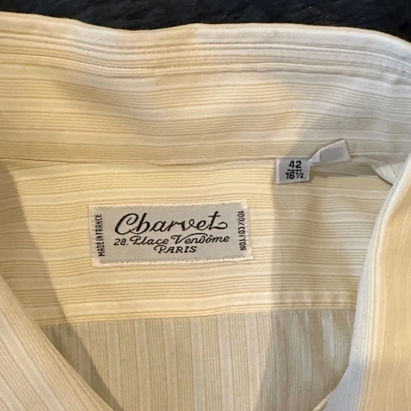 Charvet Men's Cream Dress Shirt